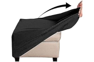 RTSFKFS Funda Otomana Cuadrado Elástica Funda De Reposapiés Sofá Protector De Puff Funda Protectora para Taburete Otomano para Taburete Otomano (Beige) (Color : K, Size : 1PCS)