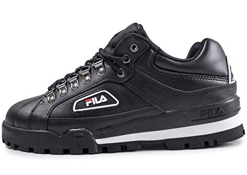 fila trailblazer black leather trainers