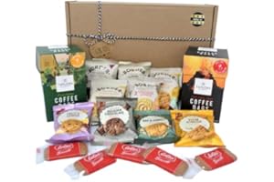 STELLAR SIX Taylors of Harrogate x2 Coffee Brew Bags Gift Set with Border Biscuits (x10), Walkers Biscuits (x8) and Lotus Biscoff Original Biscuits (x5)