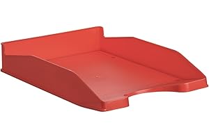 Bandeja sobremesa archivo 2000 ecogreen plastico 100% reciclada apilable formatos din a4 y folio color rojo