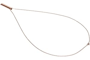 SWOQ Anxiety Whistle Necklace Breathe Slowly Safety Stainless Steel Mindful Breathing Necklace Rose Gold