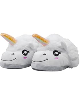 VENKON - Kuschelige Plüsch Hausschuhe im märchenhaften Einhorn Design - Einheitsgröße für Erwachsene (ca. 36 bis...