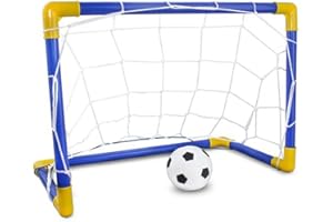wisoolkic Porta da Calcio in plastica Pallone da Calcio Rete con Kit Pompa Portatile Indoor Parco Giochi all'aperto Giochi Sportivi Giocattoli, Obiettivo di Calcio autofissato