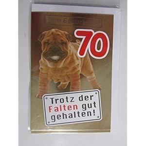 Glückwunschkarte 70. Geburtstag Humor