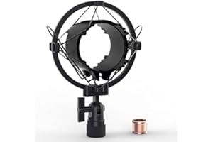 IXTECH Mikrofon-Stoßdämpferhalterung, Mikrofonhalterungsclip zur Geräuschisolierung, Anti-Vibrations-Schockhalterung zur Reduzierung von Vibrationsgeräuschen für Kondensatormikrofone mit 48 mm - 51 mm