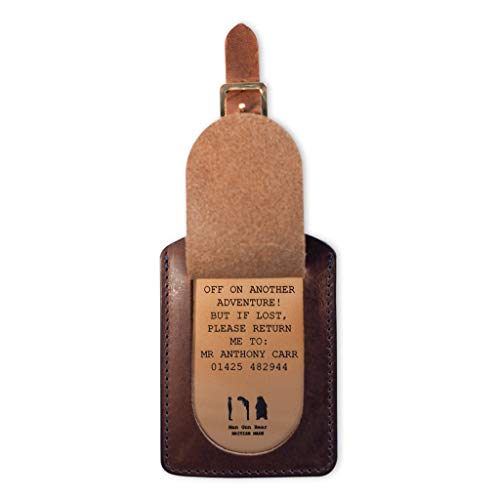 Personalised Leather Traditional Luggage Tag/Gift for Men