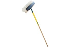 Leborgne, Balai Grattoir Manche Bois Certifié PEFC 100%, Lame en acier trempé extra dure, Outil 2 en 1, Poils PVC 90 mm, diam 1,4 mm, Poignée ergonomique, Manche bois percé 150 cm