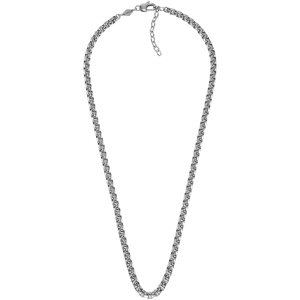 S.Oliver Herren-Halskette Aus Edelstahl – Mit Kautschuk-Elementen, Längenverstellbar 55-60 Cm, In Schmuckbox
