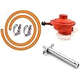 SHOPSIDEX Gas Regulator with 1.5 Miter surakesha Gas Pipe 2 Hose Pipe Clamps Combo Pack All in one 14 kg or 19 kg clyender (Gas Pipe Regulator Lighter red)