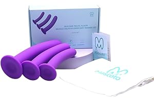 MASCOTO Pelvic Floor Trainer Set by Moscoto®, 3-Piece Large Set for Beginners to Advanced, Soft Silicone Muscle Dilators, Complete with Cotton Travel Pouch