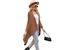 GRACE KARIN Damen Langarm Open Front Cardigan Casual Lockere Passform Elegant Strick Cape Cardigan Winter Warm Strickjacke