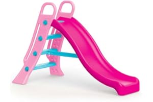 Dolu Big Garden Slide With Water Feature For Children From 2 Years 2 in 1 Large Light Pink Ladder and Bright Pink Slope Freestanding Slide for Kids Indoor & Outdoor Play Equipment For Children Kids