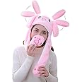 Funkrave LED Glowing Plush Ear Moving Jumping Hats Funny Bunny Hat Cap for Women Girls Cosplay Party, Free Size