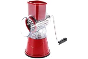 TOPINCN Rallador Manual De Tambor Giratorio Con 3 Cuchillas Giratorias De Acero Inoxidable, Rallador De Queso Y Verduras (Verde)