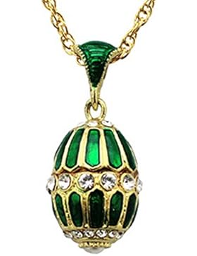 EI von Fabergé Anhänger vergoldet, smaragd Emaille-OE8 32
