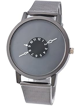 Souarts Damen Schwarz Edelstahl Uhrarmband Armbanduhr Quartzuhr Sommer Uhr mit Batterie