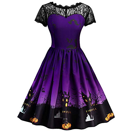 Clearance Sale Womens Retro Halloween A Line Dress Ladies Pumpkins |  Desertcart BAHRAIN