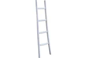 Biscottini Scaletta porta asciugamani bagno 150x8x40 - Scala Decorativa in Legno - Scala portasciugamani - Scaletta legno appendi asciugamani - Scalette portasciugamani da parete Metallo, Bambu