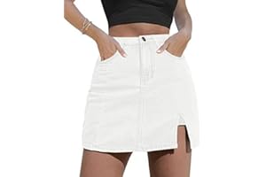 NEYOUQE Jeans Rock Damen Sommer Kurze Hose mit Taschen Shorts Skirt