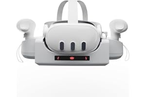 CBDYWVR Base de carga para auriculares y controlador Meta Quest 3, soporte de exhibición de estación de carga montado en la pared compatible con accesorios Quest 3.