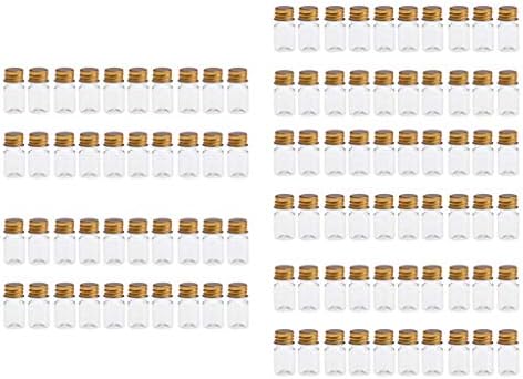 CUTICATE 5ML Premium Quality Mini PET Plastic Empty Sample Bottles Travel Vials Refillable Containers with Aluminum Screw Caps - BPA-free - Pack of 100