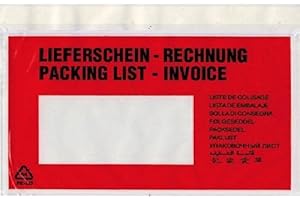 ‎COLOMPAC Colompac 522184 Document Pouch C6 Packing List Invoice 165 x 120 mm Pack of 1000 Red / Black