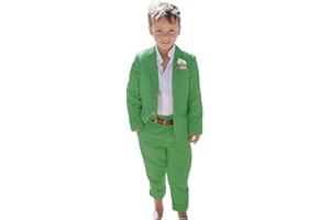 BOTONG 2 PC Lino Ragazzi Vestito Estate Spiaggia Abito da Sposa per Ragazzi Leggero Lino Blazer Pantaloni Ragazzi Abito Formale