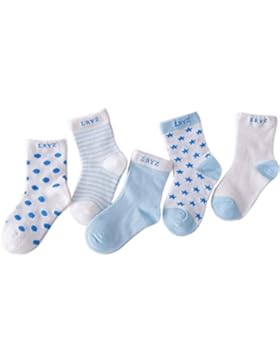 Kauftree 5/10er Pack Baby Kinder Socken Babysocken Kindersocken Söckchen Sommer Baumwolle Mädchen Jungen