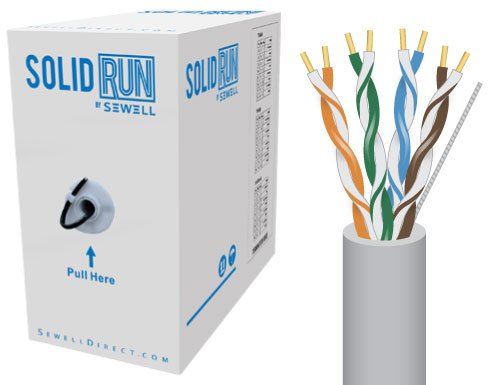 Sewell Direct SW-6583 SolidRun by Sewell Cat5e Bulk Cable, 1,000-Feet, Light Gray