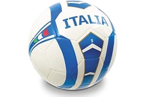 Mondo Sport -Pallone Da Calcio Cucito Italia Team Ballon de Football, 13919, Blanc et Bleu, Size 5