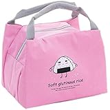 Blesser Cartoon Sac Isotherme Repas Lunch Bag Réutilisable Tissu Oxford, Petit Sac Dejeuner Sacs Etanches Imperméables Glaciere Sac Picnic pour Voyage Bureau Pique-Nique Fruits Riz Sac Rose Sushi