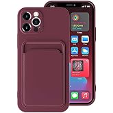 Aksesuarcim iPhone 12 Pro Max Kılıf ​​Silikon İ&ccedil; Kısım Kadife Kart B&ouml;lmeli C&uuml;zdan Kapak Ofix M&uuml;rd&uuml;m