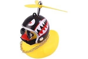 SHANGMAOYO Campanello per Bicicletta, Paperella di Gomma,Campanello per Bicicletta per Bambini Disegno per Anatra, Colore Giallo Anatra con Casco per Biciclette, Bici Elettriche, Moto, Auto