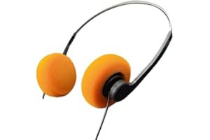 Gowxs Orange Retro Over-Ear Headphone,Vintage Feelings Headphone,Retro Lightweight Earphones,Hi-Fi Stereo Earphone Headset,for Most Mobile Phones Playback Pevices Headphones and Earbuds