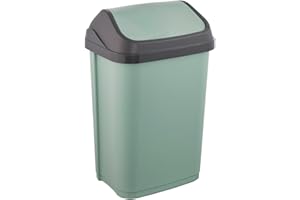 keeeper Poubelle avec couvercle basculant, 25 l, 33,5 x 25,5 x 53,5 cm, Swantje, Vert (Nordic Green)