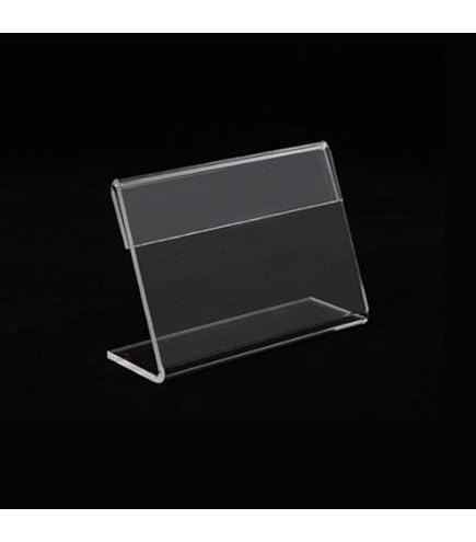 30 Pezzi Porta Etichette in Acrilico Mini Segno Acrilico Porta Porta Cartellino Pprezzo Trasparente per Supermercati Negozi Al Dettaglio Scuole Centri Commerciali, 4x6 CM