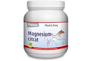 Pharmox Häst & ponny magnesiumcitrat (500 gram pulver) – 100 % rent magnesium utan tillsatser – hög doserad – är bra för musk