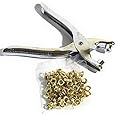 SHB Grommet Eyelet Setting Plier with 100 PCS Gold Eyelets Grommets, Grommet Tool Kit for Leather|Clothes|Shoes|Fabric|Belts
