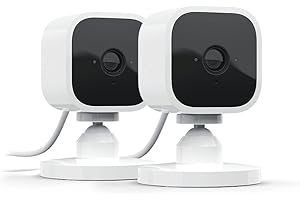Blink Mini | Cámara de seguridad inteligente compacta, interior, cableada, vídeo HD 1080p, detección de movimiento, audio bid