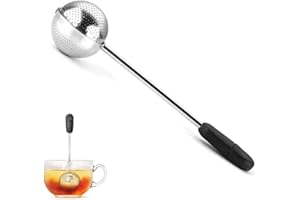 JOUR DE THÉ Infuseur boule à thé rotative | Cuillère passoire à thé en acier inoxydable | Poignée ergonomique | Filtre à thé innovant et astucieux | Idéal thé & infusion
