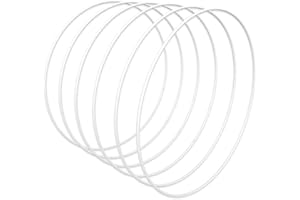Worown 6 Pezzi Anelli in Metallo Bianco da 25 cm, Cerchi Floreali in Metallo, Cerchi per Ghirlande per Realizzare Ghirlande Nuziali e Decorazioni