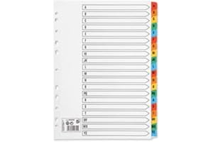 5 STAR 10 x Set Of A4 File Dividers Index A-Z Plastic Tabs