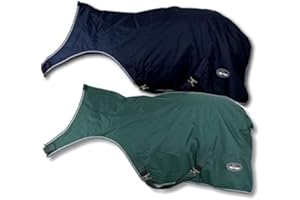 Marengos - Führanlagendecke Comfort | Führmaschinendecke mit Fleece-Innenfutter | Longierdecke mit Kreuzgurten | wasserdicht & atmungsaktiv | Pferdedecke in Marine 155 cm & 100g/m² Füllung