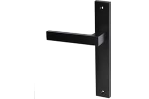 ALSTEN TECH Türgriff Türbeschlag Set Drückergarnitur L 90 PZ Profilzylinder für Innentüren Zimmertüren Schwarz Matt Langschildgarnitur Türklinke BB WC