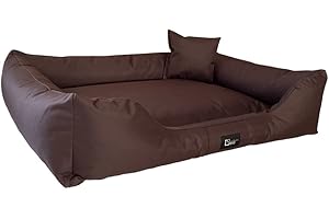 Exclusive Bed | Legowisko dla psa Puffi - kodura XXL+ 130x100cm | Wodoodporne | Trwałe posłanie dla psa | Kanapa dla psa (Brąz, XXL+ | 130 x 100cm)