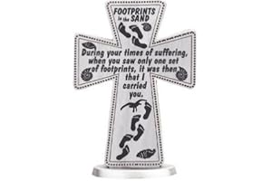 Catholic Gift Shop Footprints in the Sand - Standing Cross 3 inch (46552)
