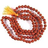 RUDRADIVINE Rudraksha Mala Self Certified (Natural Brown 108 +1 Beads 6 mm)
