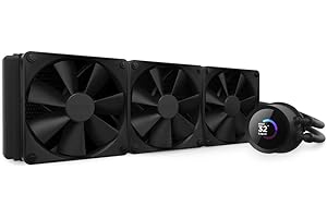 NZXT Kraken 360 - RL-KN360-B1-360mm Chłodzenie wodą procesora AIO - 1,54" Wyświetlacz LCD 240x240-3x120mm Wentylatory PWM - Kabel przerwowy EIN do łatwej instalacji - czarny