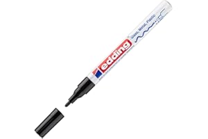 ‎EDDING edding 751 Glanzlackmarker - schwarz - 1 Lackmarker - Rundspitze 1-2 mm - Lackstift für Glas, Stein, Holz, Kunststoff und Papier - wasserfest, stark deckend