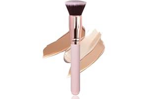 AIVEKE Roségold Foundation Pinsel - Make-Up Pinsel Flacher Kosmetikpinsel Kabuki Make up Pinsel mit Flacher Oberseite für Cremige, Pudrige oder Flüssige Foundation